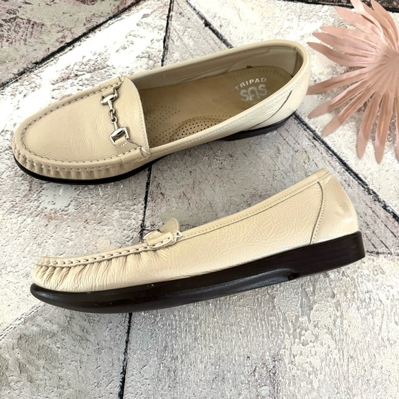 SAS Tripad Comfort Metro Womens Bone Leather Loafers Horse Bit Sz 9.5 S Narrow - Picture 4 of 11
